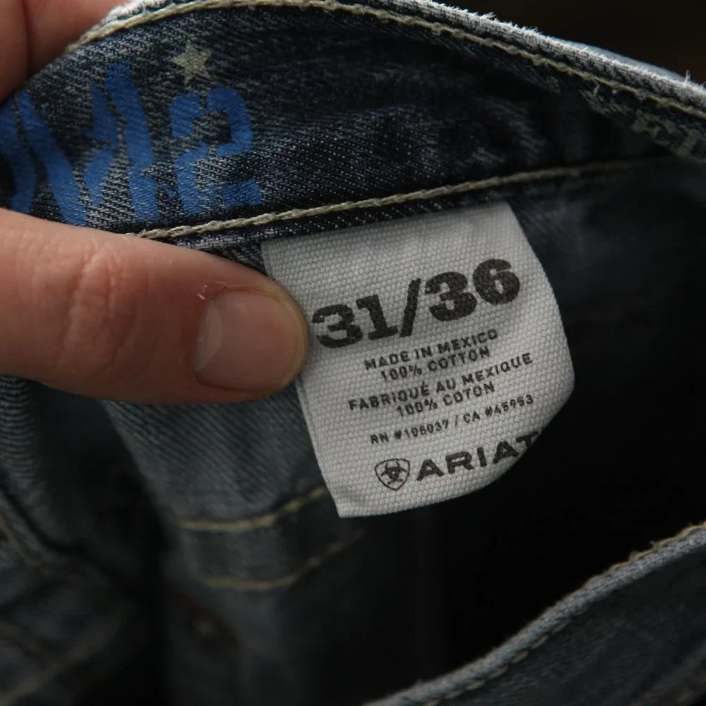 Ariat Men's light blue relaxed bootcut mid rise M2 blue Jeans 31 X 36 - Picture 7 of 7